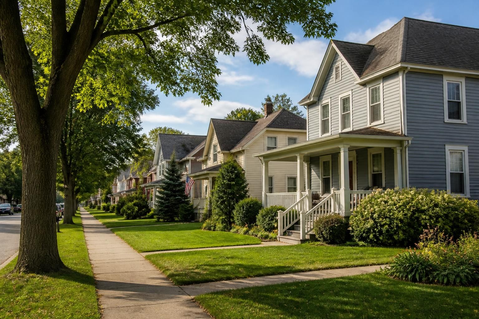 Classic homes and tidy lawns in Princeton